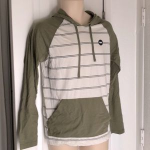 RVCA hoodie SizeSmall Olive grn sleeves cream mid